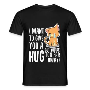 Niedlich zu weit weg für ein Umarmungsgeschenk - Männer T-Shirt - Schwarz - Vorne - AI Model Male 178 light (178cm)