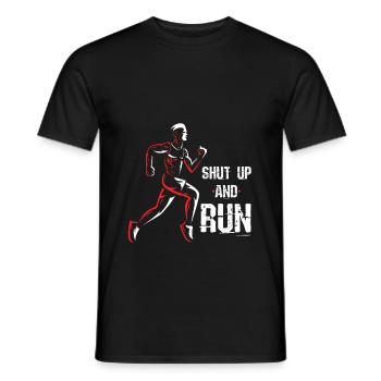 Cadeau de motivation ou de jogging cool pour Shut Up And Run - T-shirt homme - noir - Devant - AI Model Male 178 light (178cm)