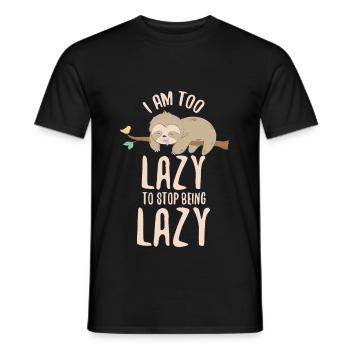 Drôle Trop paresseux pour cesser d'être paresseux Zoologistes cadeau - T-shirt homme - noir - Devant - AI Model Male 178 light (178cm)