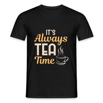 Cool ist es immer Tee-Zeit-Tee-Party-Liebhabergeschenk - Männer T-Shirt - Schwarz - Vorne - AI Model Male 178 light (178cm)