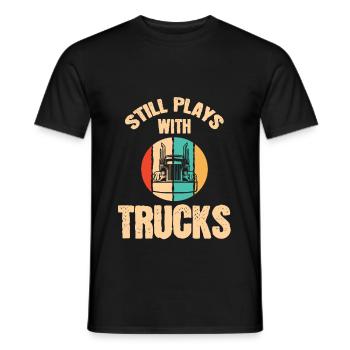 Drôle joue toujours avec le cadeau des conducteurs de camions - T-shirt homme - noir - Devant - AI Model Male 178 light (178cm)