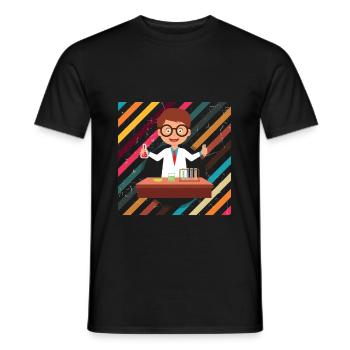 Cool Vintage Scientist Funny Look Science gift - Men's T-Shirt - black - Front - AI Model Male 178 light (178cm)