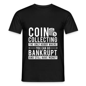 Pièce de monnaie collectant de l’argent en faillite - T-shirt homme - noir - Devant - AI Model Male 178 light (178cm)