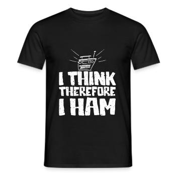 I Think Therefore I Ham Pun - Men's T-Shirt - black - Front - AI Model Male 178 light (178cm)
