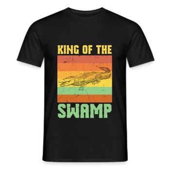 King Of The Swamps Crocodile - Men's T-Shirt - black - Front - AI Model Male 178 light (178cm)
