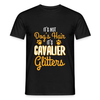 Pas Dog Hair Cavalier King Glitter - T-shirt homme - noir - Devant - AI Model Male 178 light (178cm)