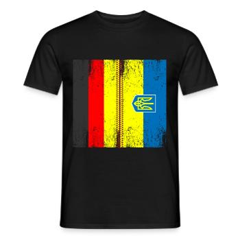 Deutsch Ukraine Flagge Ukraine Deutschland - Männer T-Shirt - Schwarz - Vorne - AI Model Male 178 light (178cm)