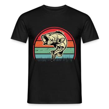 Barsch-Fisch - Männer T-Shirt - Schwarz - Vorne - AI Model Male 178 light (178cm)
