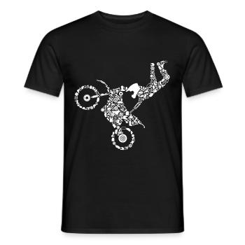 Motocross Calligram Dirt Bike Riders Moto - T-shirt homme - noir - Devant - AI Model Male 178 light (178cm)