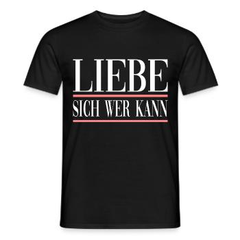 Liebe Sich Wer Kann für den Partner - Männer T-Shirt - Schwarz - Vorne - AI Model Male 178 light (178cm)