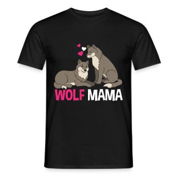 Wolf Mama - Männer T-Shirt - Schwarz - Vorne - AI Model Male 178 light (178cm)