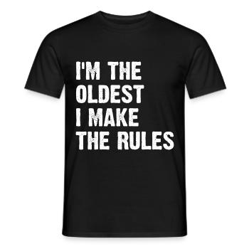 Je suis le plus âgé, je fais les règles - T-shirt homme - noir - Devant - AI Model Male 178 light (178cm)
