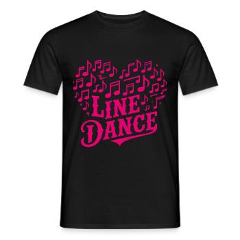 Line Dance Musik und Herz aus Musiknoten - Männer T-Shirt - Schwarz - Vorne - AI Model Male 178 light (178cm)