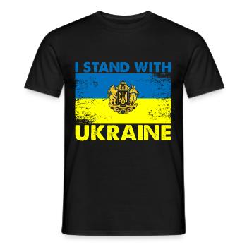 I Stand With Ukraine - Männer T-Shirt - Schwarz - Vorne - AI Model Male 178 light (178cm)