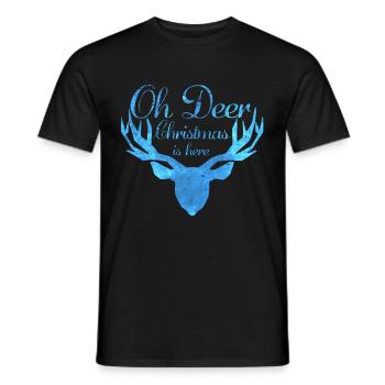 Christmas reindeer pun Xmas funny sayings - Men's T-Shirt - black - Front - AI Model Male 178 light (178cm)