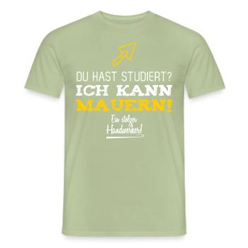 You have studied, I can wall - Men's T-Shirt - sage - Front - AI Model Male 178 light (178cm)