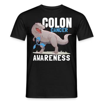 Darmkrebs Bewusstsein Kinder Dinosaurier - Männer T-Shirt - Schwarz - Vorne - AI Model Male 178 light (178cm)