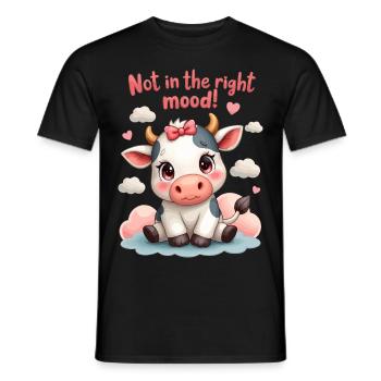 Süße traurige Kuh nicht in der richtigen Stimmung - Männer T-Shirt - Schwarz - Vorne - AI Model Male 178 light (178cm)
