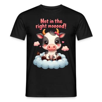 Süße traurige Kuh nicht in der richtigen Stimmung - Männer T-Shirt - Schwarz - Vorne - AI Model Male 178 light (178cm)