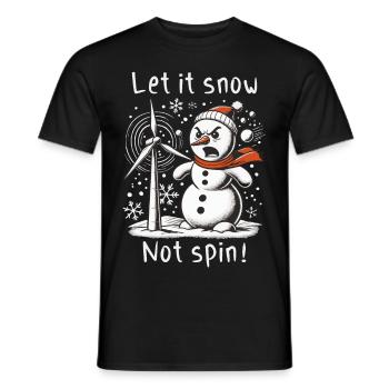Stopp Windräder - Lasst es schneien, nicht drehen - Männer T-Shirt - Schwarz - Vorne - AI Model Male 178 light (178cm)