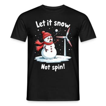 Stopp Windräder - Lasst es schneien, nicht drehen - Männer T-Shirt - Schwarz - Vorne - AI Model Male 178 light (178cm)