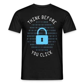 Réfléchissez avant de cliquer - Sécurité sur le Net - T-shirt homme - noir - Devant - AI Model Male 178 light (178cm)