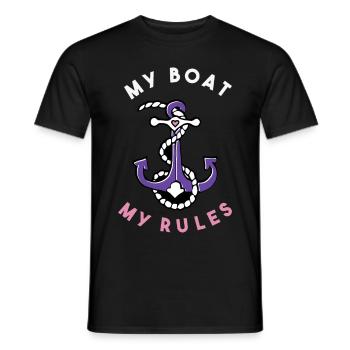 Mon bateau Mes règles Ancre et cordage - T-shirt homme - noir - Devant - AI Model Male 178 light (178cm)