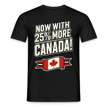 Maintenant avec 25 % plus de Canada – Satire des tarifs commerciaux - T-shirt homme - noir - Devant - AI Model Male 178 light (178cm)
