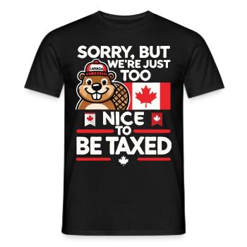 Trop beau pour les tarifs douaniers – Satire des tarifs commerciaux du Canada - T-shirt homme - noir - Devant - AI Model Male 178 light (178cm)