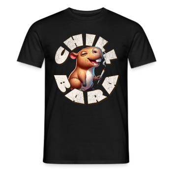 Capybara Chil Bara Fumer du cannabis - T-shirt homme - noir - Devant - AI Model Male 178 light (178cm)