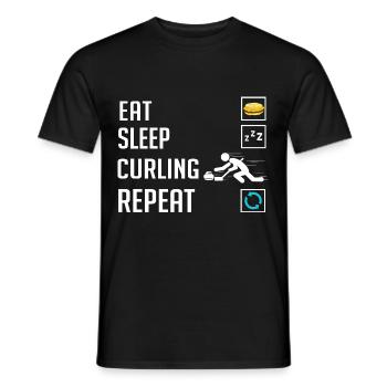 Joueur de jeu de sports de curling Curling Stones Ice - T-shirt homme - noir - Devant - AI Model Male 178 light (178cm)