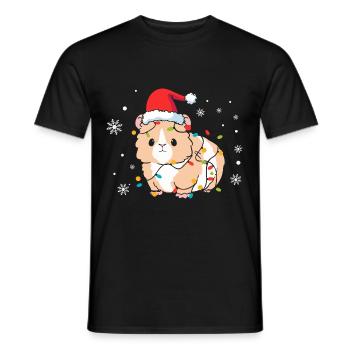 Hamster Christmas - Men's T-Shirt - black - Front - AI Model Male 178 light (178cm)