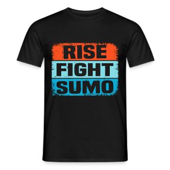 Rise Fight Sumo - Men's T-Shirt - black - Front - AI Model Male 178 light (178cm)