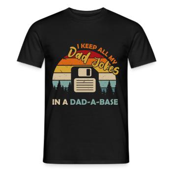 I Keep All My Dad Jokes In A Dad A Base Diskette - Männer T-Shirt - Schwarz - Vorne - AI Model Male 178 light (178cm)