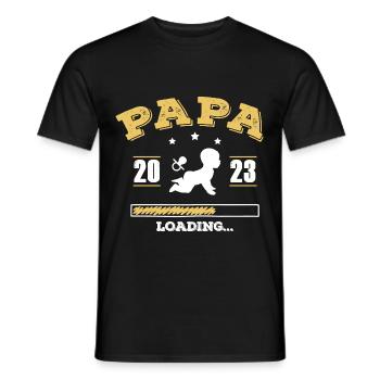 Papa 2023 Loading - Männer T-Shirt - Schwarz - Vorne - AI Model Male 178 light (178cm)