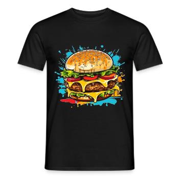 Cheeseburger Splash - Männer T-Shirt - Schwarz - Vorne - AI Model Male 178 light (178cm)