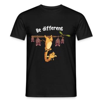 Be Different Giraffe With Bats - Männer T-Shirt - Schwarz - Vorne - AI Model Male 178 light (178cm)