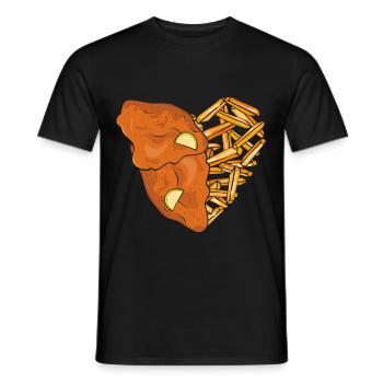 Schnitzel Pommes Herz Schnitzelfreunde - Männer T-Shirt - Schwarz - Vorne - AI Model Male 178 light (178cm)