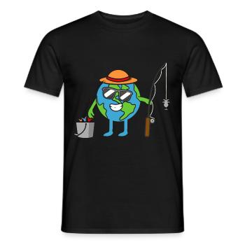 Pêche de la Terre Journée de la Terre Journée de l’environnement De la Terre - T-shirt homme - noir - Devant - AI Model Male 178 light (178cm)