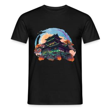 Japanisches Haus Kominka - Männer T-Shirt - Schwarz - Vorne - AI Model Male 178 light (178cm)
