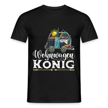 Wohnwagen König Camper Papa Camping - Männer T-Shirt - Schwarz - Vorne - AI Model Male 178 light (178cm)