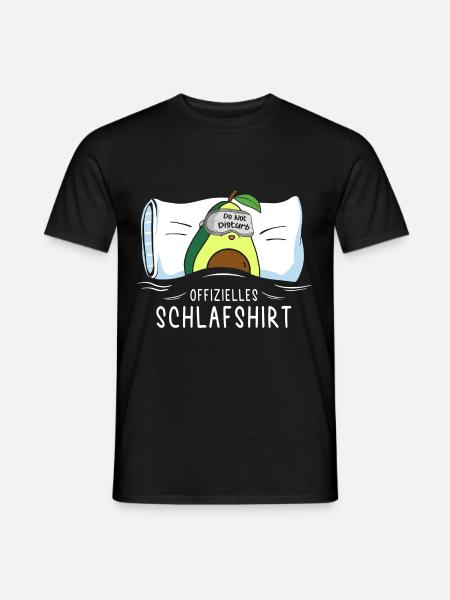 Offizielles Schlafshirt Avocado mit Schlafbrille - Männer T-Shirt - Schwarz