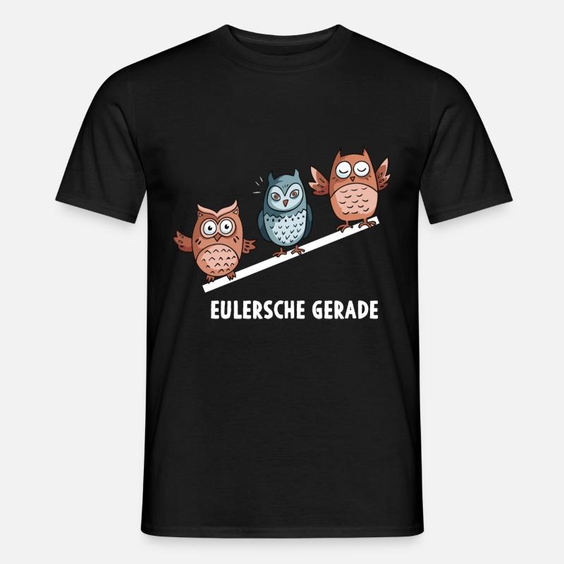 Eulersche Gerade Mathe Eulen Mathematik - Männer T-Shirt - Schwarz