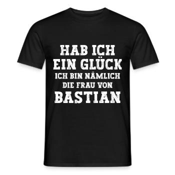 Ich bin die Frau von Bastian Hochzeit - Männer T-Shirt - Schwarz - Vorne - AI Model Male 178 light (178cm)