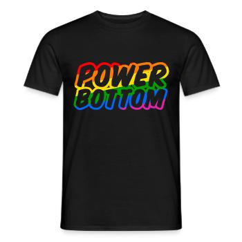 Power Bottom Shirt - Männer T-Shirt - Schwarz - Vorne - AI Model Male 178 light (178cm)