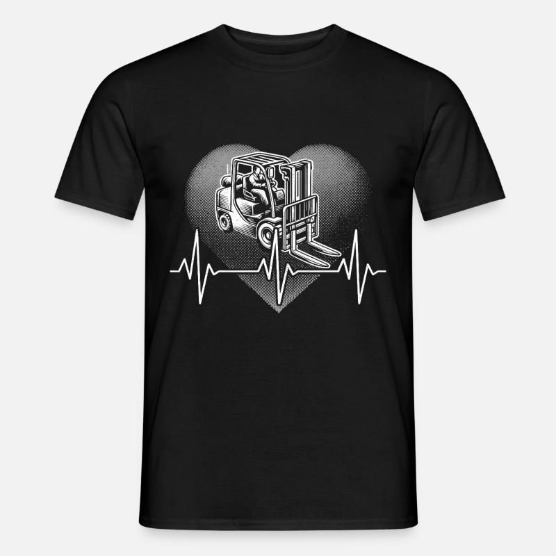 Herzschlag Gabelstapler - Männer T-Shirt - Schwarz