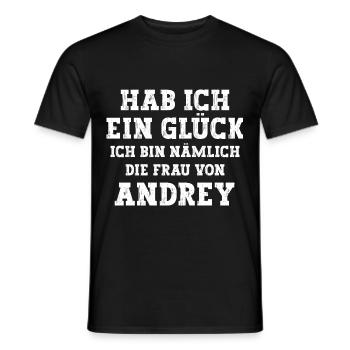 Ich bin die Frau von Andrey Hochzeit - Männer T-Shirt - Schwarz - Vorne - AI Model Male 178 light (178cm)
