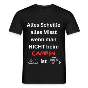 Funny Camping Outdoor Vacation Men Women - Men's T-Shirt - black - Front - AI Model Male 178 light (178cm)