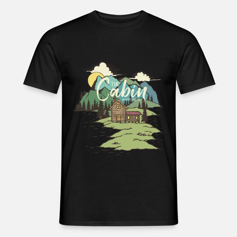 Die Hütte am See - Männer T-Shirt - Schwarz