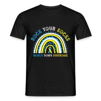 Rock Your Socks World Down Syndrome Mois - T-shirt homme - noir - Devant - AI Model Male 178 light (178cm)